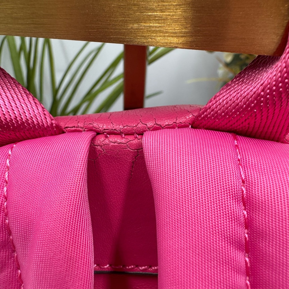 COACH Mini Charlie Backpack in Signature Canvas with Pink Leather - Picture 8 of 15